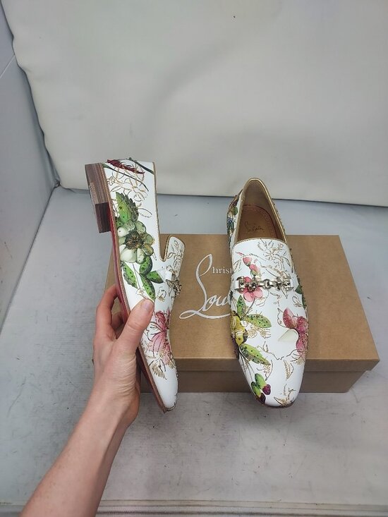 Christian Louboutin MENS White Dandyswing Floral Loafer